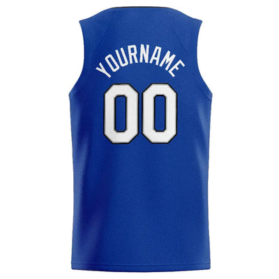 Custom Stitched Basketball Jersey for Men, Women And Kids Royal-White-Gray-Black enthsush