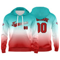 Custom Gradient Hoodie For Man Woman Girl Boy Print Your Logo Name Number White Red enthsush