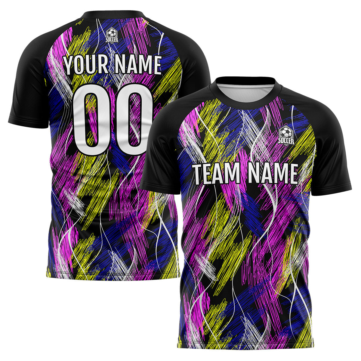 Custom Black Pink Soccer Jerseys for Men Women Personalized Soccer Uniforms for Adult and Kid enthsush