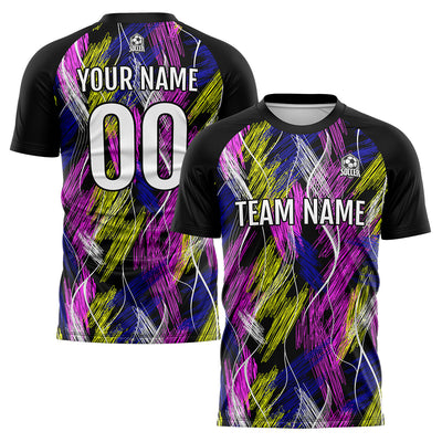 Custom Black Pink Soccer Jerseys for Men Women Personalized Soccer Uniforms for Adult and Kid enthsush