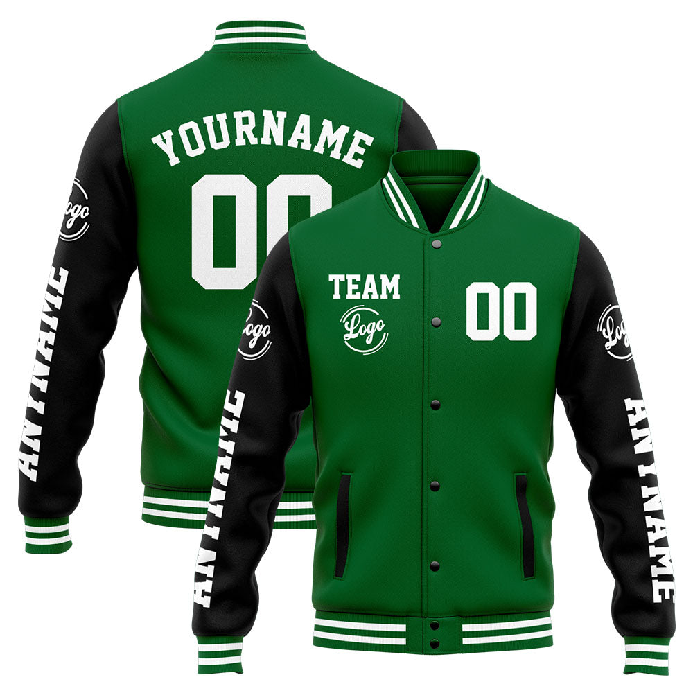 Custom Varsity Jacket Letterman jacket for Men, Women and Youth Green Black enthsush