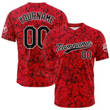 Custom Full Print Design Authentic Baseball Jersey Red