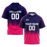 Custom Navy Pink Sleeve Hoodies for Men Women Shirts with Hoods Printed Name Logo