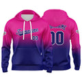 Custom Gradient Hoodie For Man Woman Girl Boy Print Your Logo Name Number Fuchsia Navy enthsush