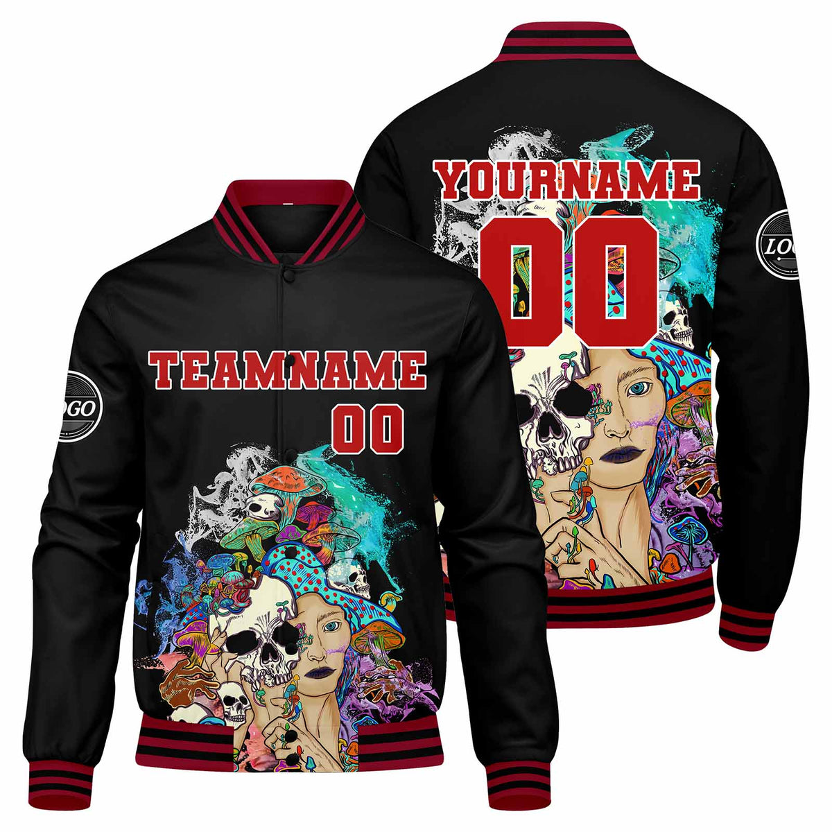 Custom Varsity Jacket Letterman jacket for Men, Women and Youth Red enthsush