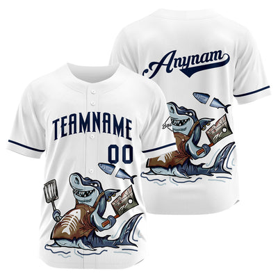 Custom Baseball Uniforms High-Quality for Adult Kids Optimized for Performance Chef Shark-White enthsush