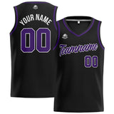 Custom Stitched Basketball Jersey for Men, Women  And Kids Black-Purple