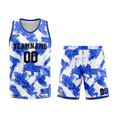Custom Basketball Jersey Uniform Suit Printed Your Logo Name Number Blue&White enthsush
