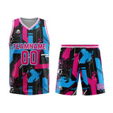 Custom Pink Light Blue Basketball Jersey Uniform Suit Printed Your Logo Name Number