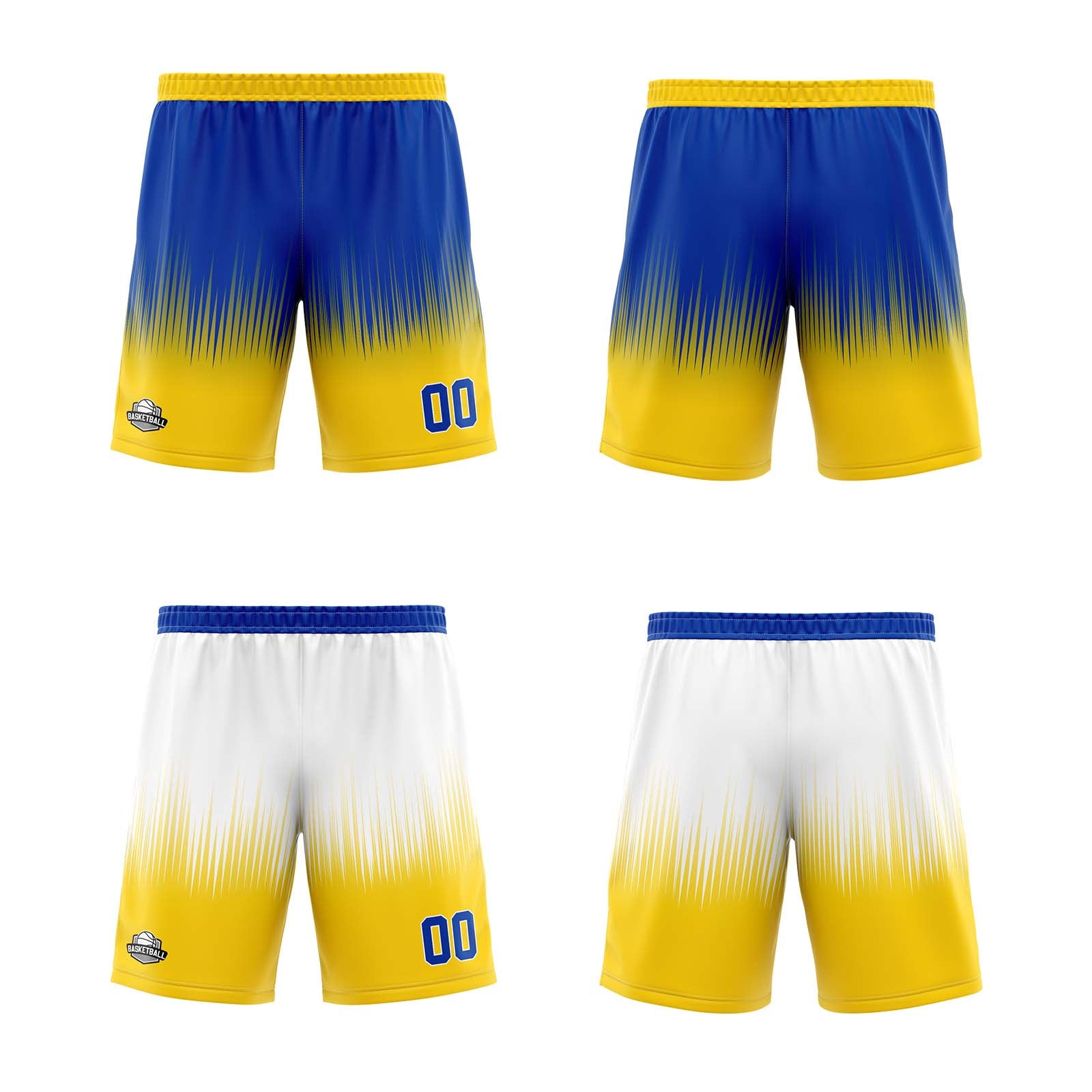 Custom Royal Yellow Reversible Basketball Suit for Adults and Kids Personalized Jersey enthsush