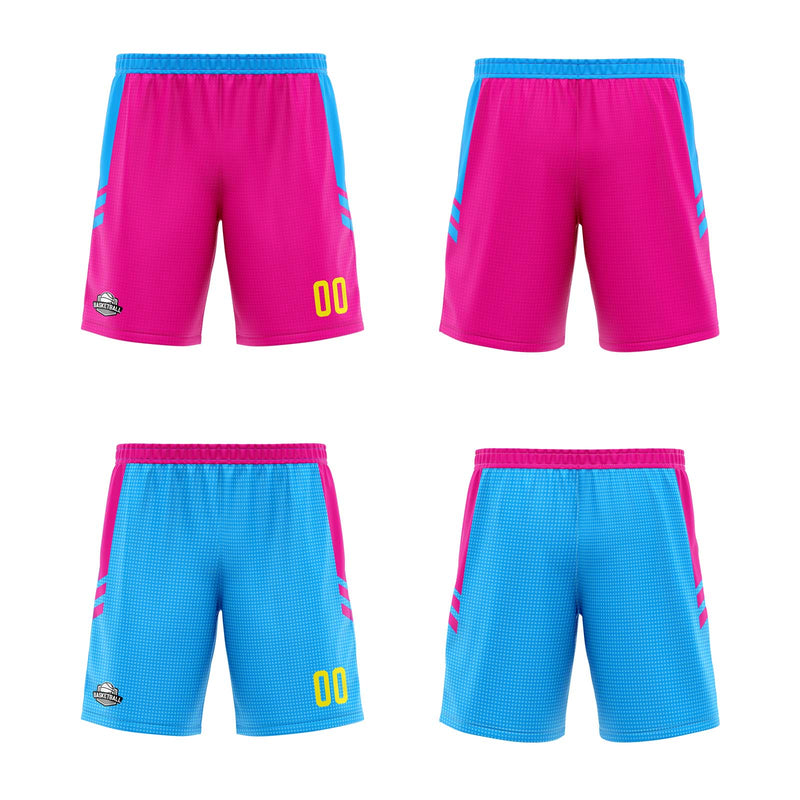 Custom Pink Light Blue Reversible Basketball Suit for Adults and Kids Personalized Jersey