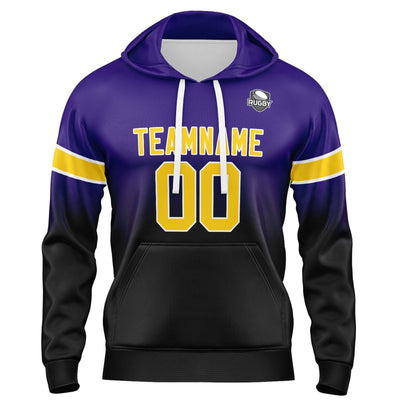 Custom Gradient Hoodie For Man Woman Girl Boy Print Your Logo Name Number Purple&Black enthsush
