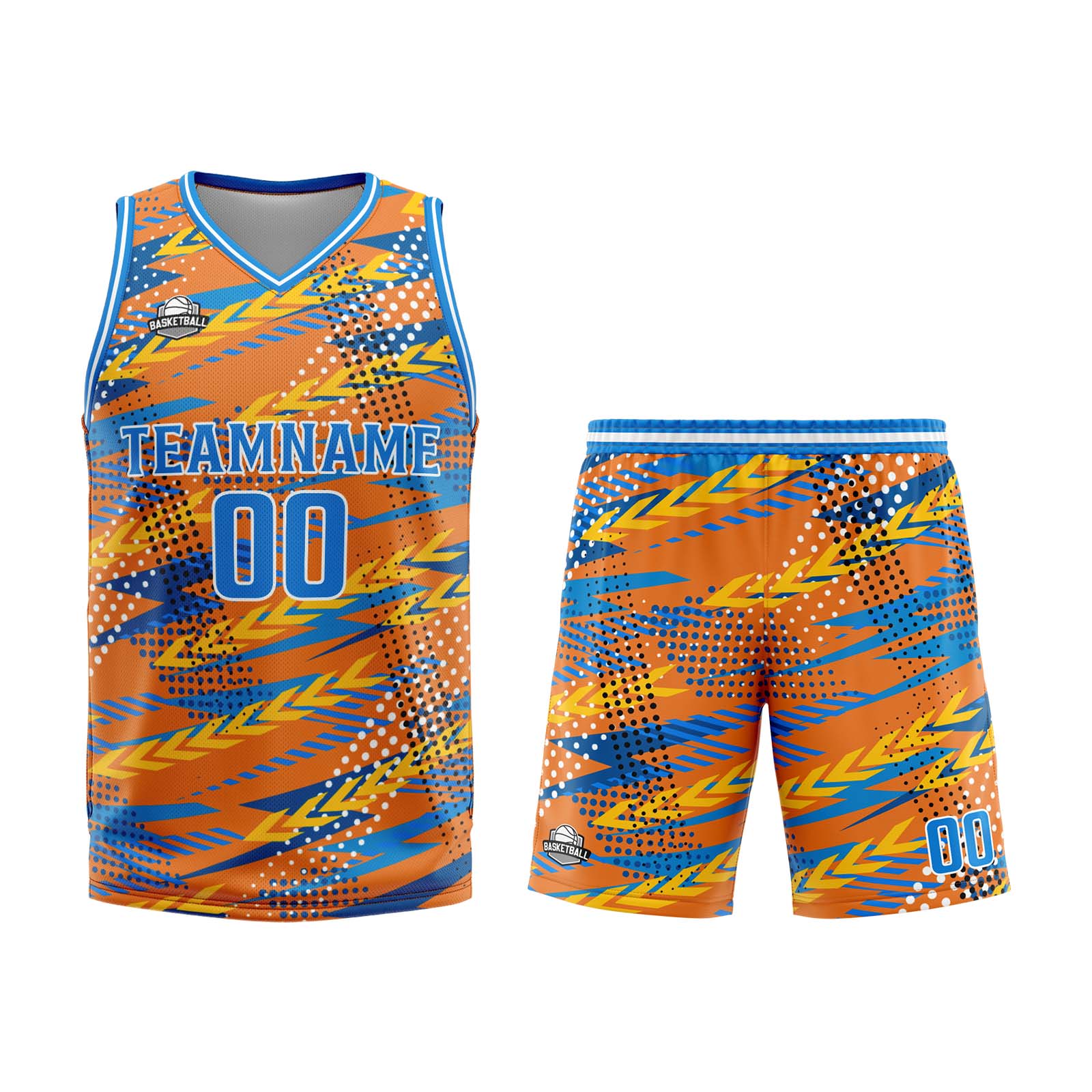 Custom Orange Blue Basketball Jersey Uniform Suit Printed Your Logo Name Number enthsush