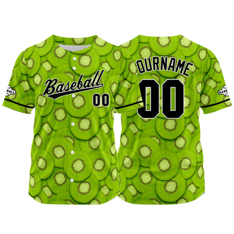 Custom Full Print Design Authentic Baseball Jersey green