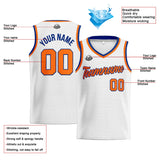 Custom Stitched Basketball Jersey for Men, Women  And Kids White-Orange-Royal