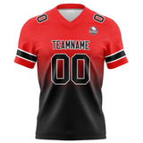 Custom Red&Black Gradient Football Jersey Personalized Football Shirts for Men Women  Printed Team Name Number Logo