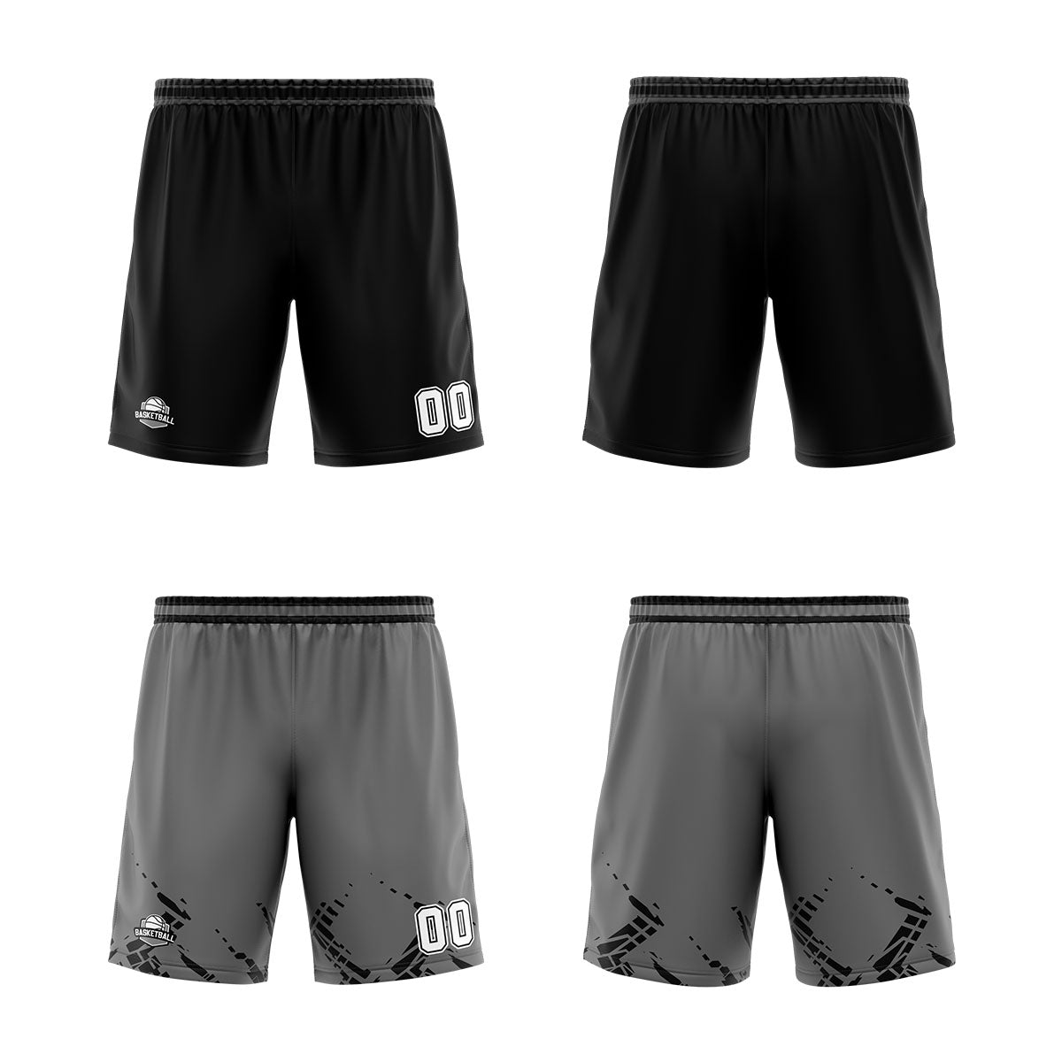 Custom Black Grey Reversible Basketball Suit for Adults and Kids Personalized Jersey enthsush
