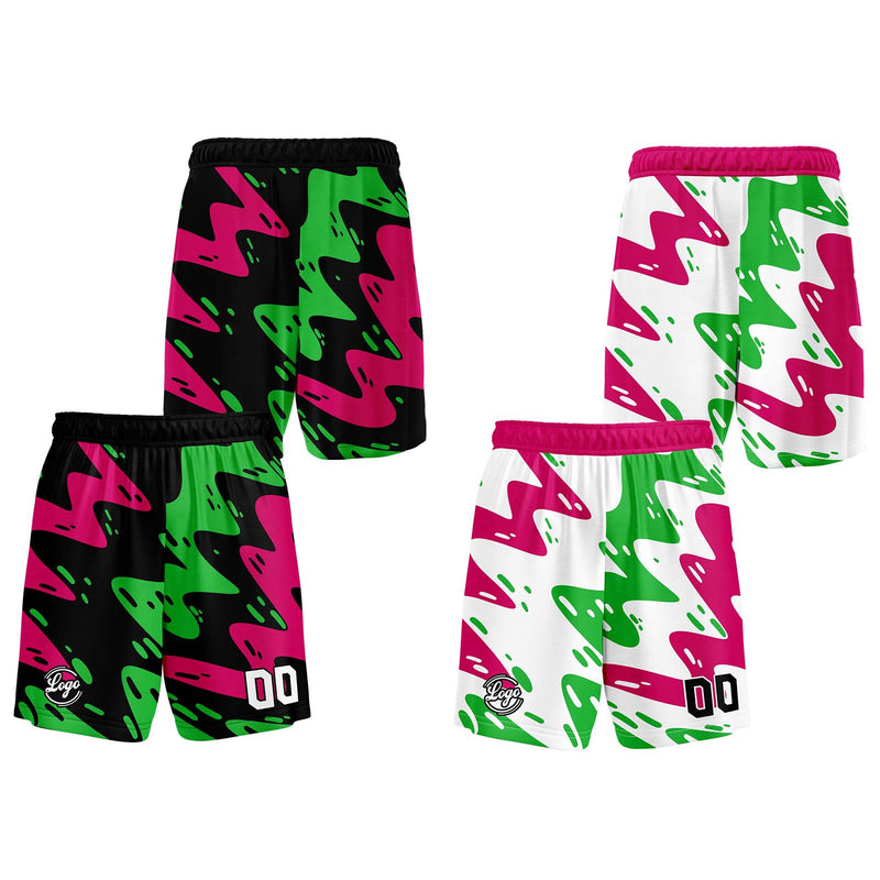 Custom Black Rose Green Reversible Basketball Suit for Adults and Kids Personalized Jersey