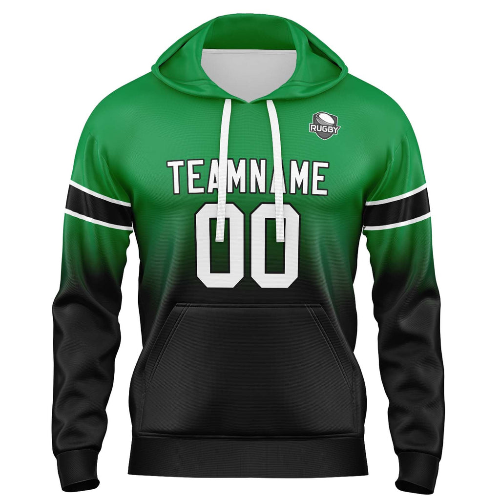 Custom Gradient Sweatshirt Hoodie For Man Woman Girl Boy Print Your Logo Name Number Green&Black enthsush