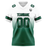 Custom White&Green Gradient Football Jersey Personalized Football Shirts for Men Women  Printed Team Name Number Logo