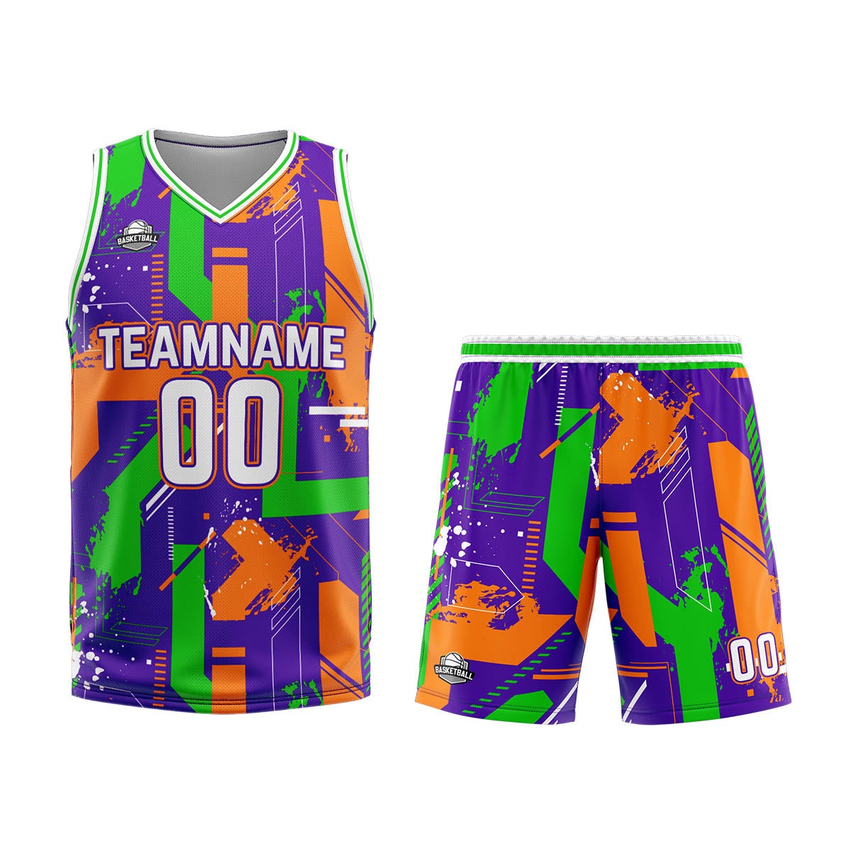 Custom Purple Orange Basketball Jersey Uniform Suit Printed Your Logo Name Number enthsush