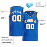 Custom Stitched Basketball Jersey for Men, Women And Kids Blue-White-Gold-Black