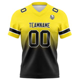Custom Yellow&Black Gradient Football Jersey Personalized Football Shirts for Men Women  Printed Team Name Number Logo