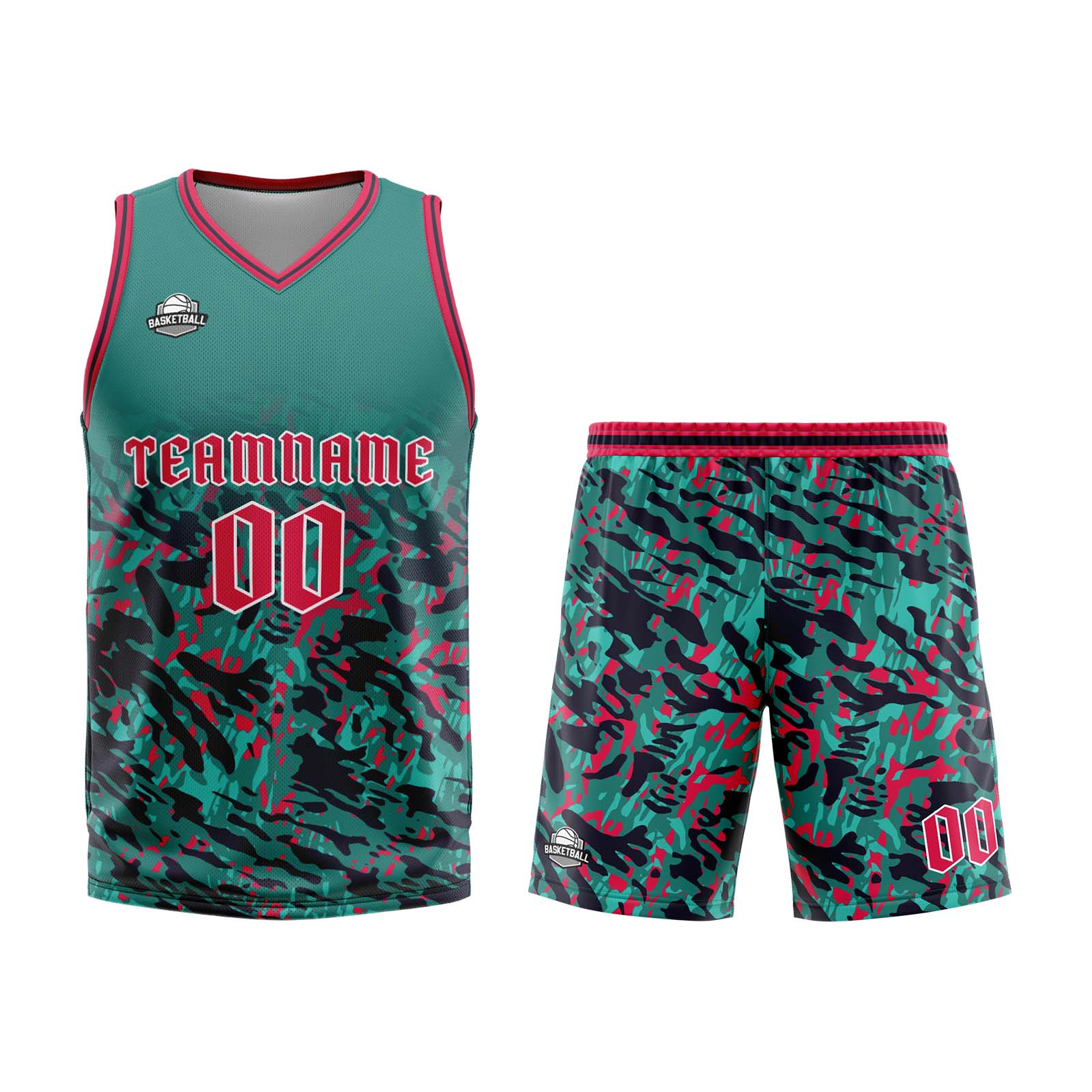 Custom Green Red Basketball Jersey Uniform Suit Printed Your Logo Name Number enthsush