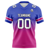 Custom Royal&Rose Gradient Football Jersey Personalized Football Shirts for Men Women  Printed Team Name Number Logo
