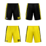 Custom Reversible Basketball Suit for Adults and Kids Personalized Jersey Black-Yellow