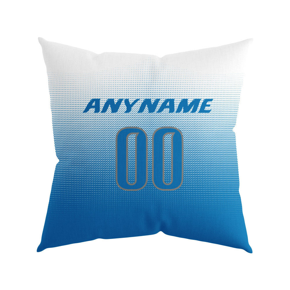 Custom Football Throw Pillow for Men Women Boy Gift Printed Your Personalized Name Number Blue&Gray&White enthsush