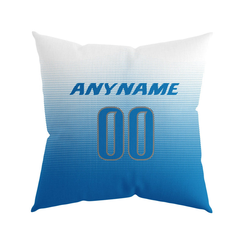 Custom Football Throw Pillow for Men Women Boy Gift Printed Your Personalized Name Number Blue&Gray&White
