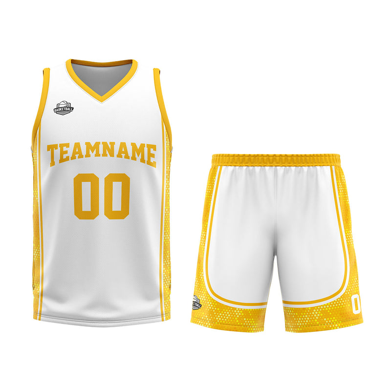 Custom White Orange Basketball Jersey Uniform Suit Printed Your Logo Name Number