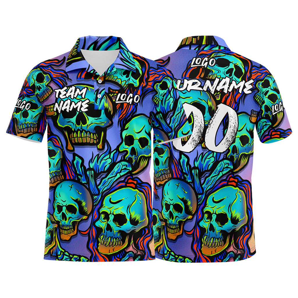 Custom Football Polo Shirts  Add Your Unique Logo/Name/Number Purple&Neon Green enthsush