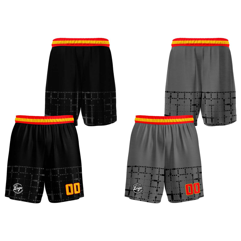 Custom Black Red Orange Reversible Basketball Suit for Adults and Kids Personalized Jersey