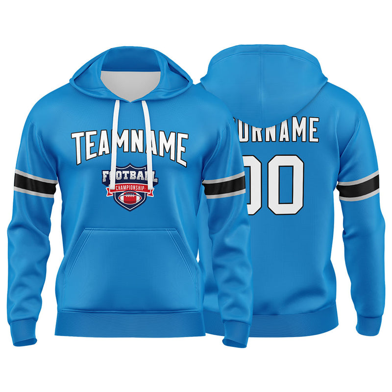 Custom Sweatshirt Hoodie For Man Woman Girl Boy Print Your Logo Name Number Light Blue