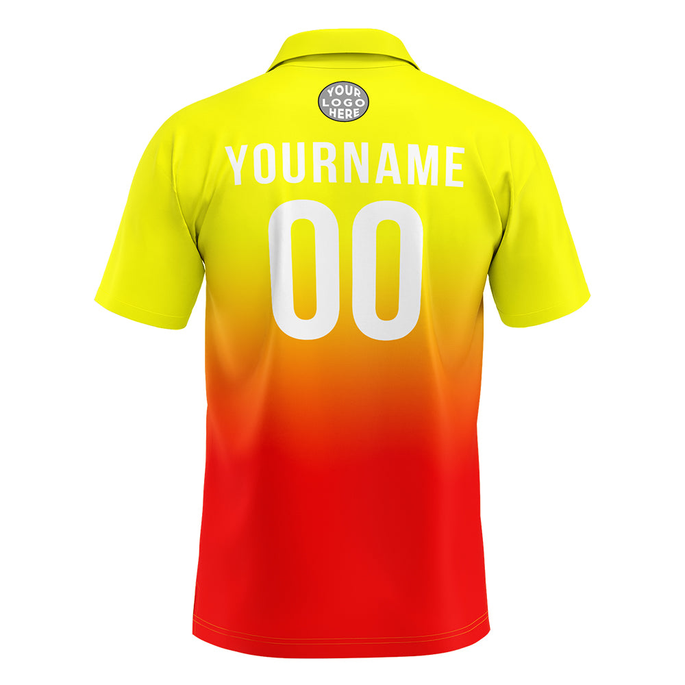 Custom Yellow Red Football Polo Shirts Add Your Unique Logo/Name/Number enthsush