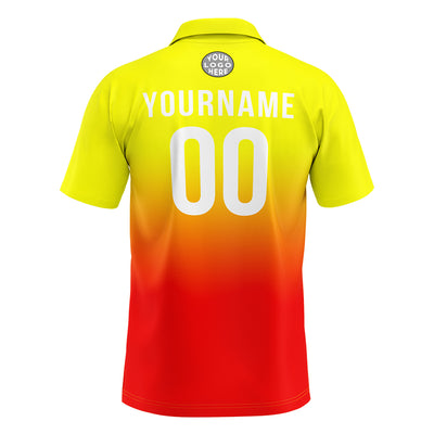 Custom Yellow Red Football Polo Shirts Add Your Unique Logo/Name/Number enthsush
