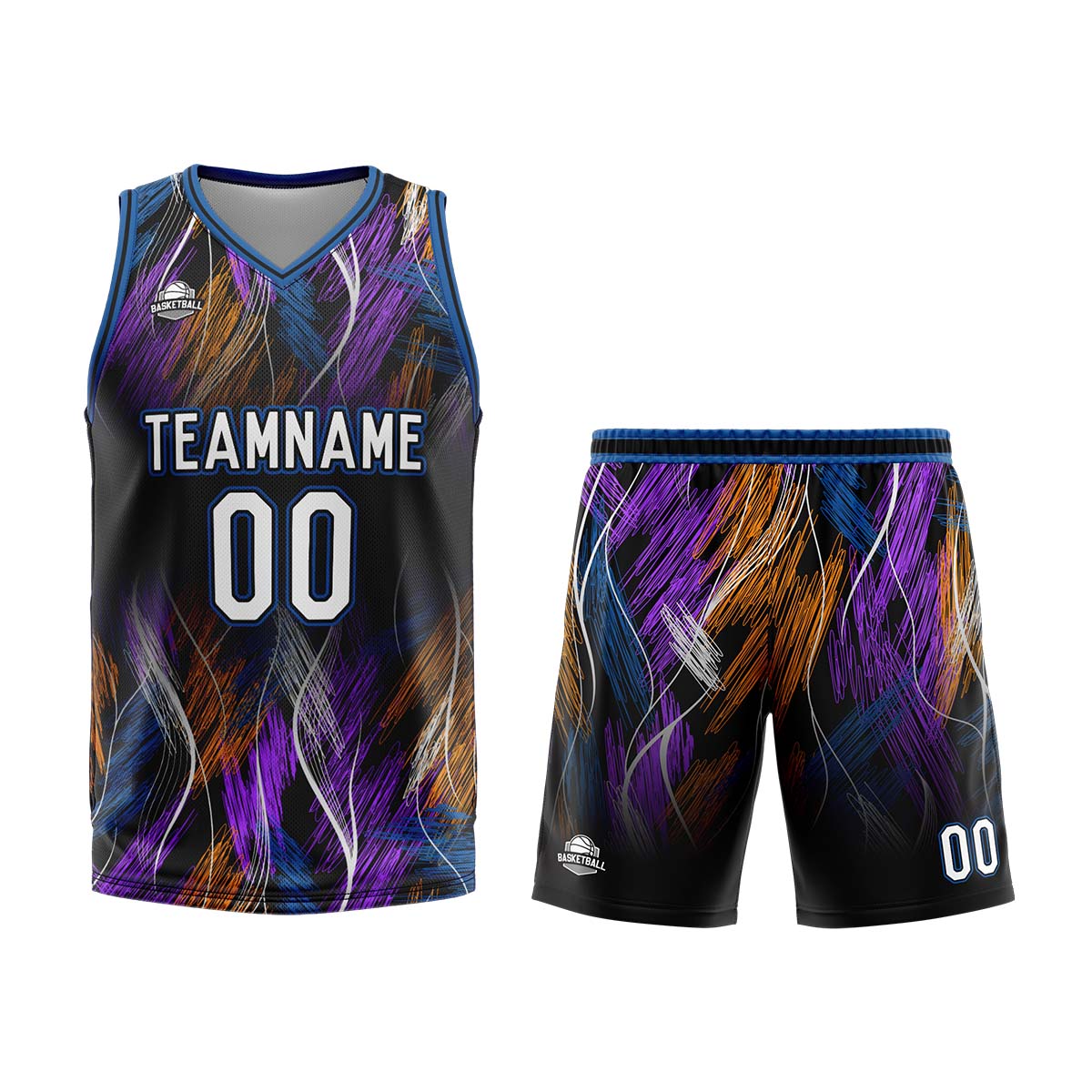 Custom Black Blue Basketball Jersey Uniform Suit Printed Your Logo Name Number enthsush