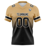 Custom Gold Black Gradient Football Jersey Personalized Football Shirts for Men Women  Printed Team Name Number Logo