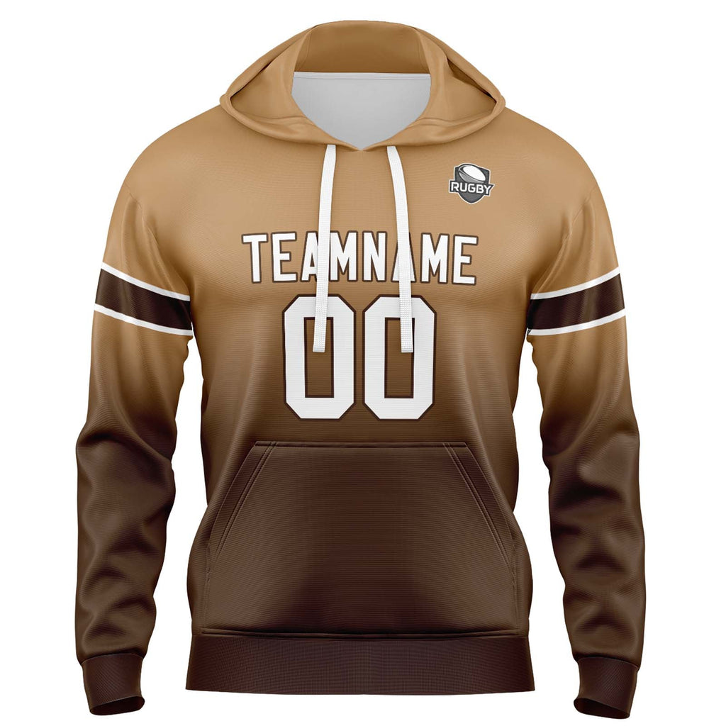Custom Gradient Hoodie For Man Woman Girl Boy Print Your Logo Name Number Brown enthsush