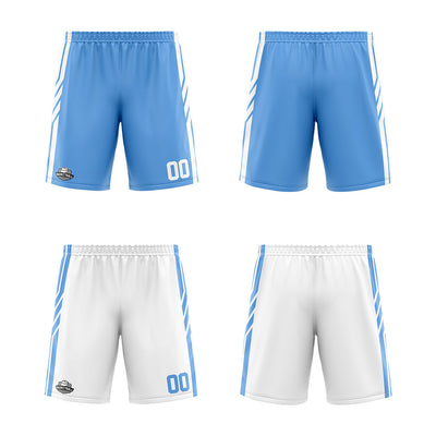 Custom Reversible Basketball Suit for Adults and Kids Personalized Jersey Light Blue-White enthsush