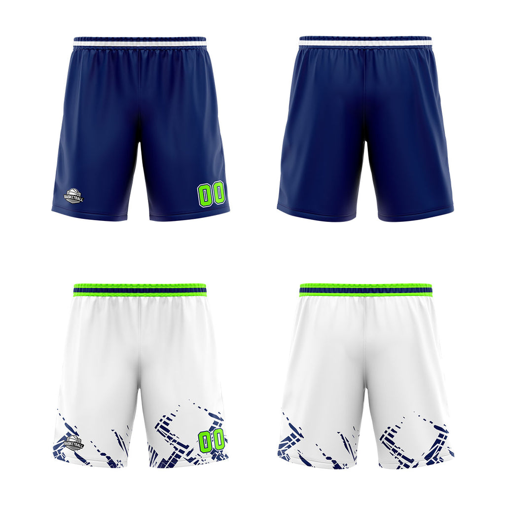 Custom Navy Neon Green Reversible Basketball Suit for Adults and Kids Personalized Jersey enthsush