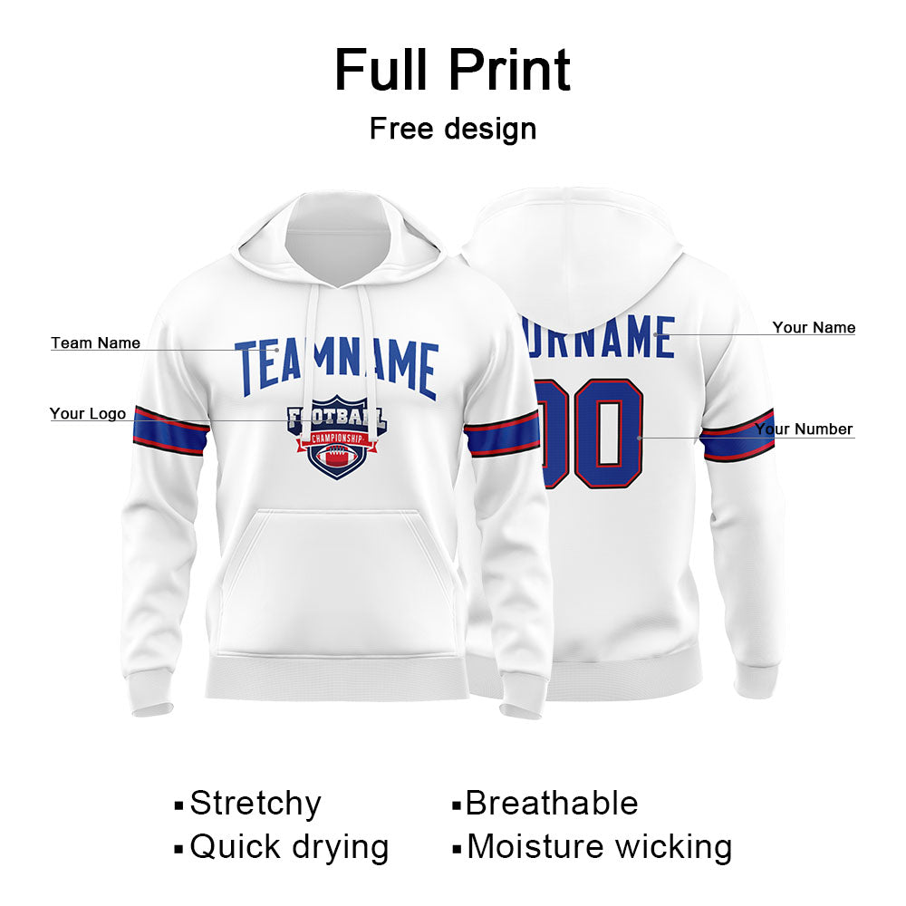 Custom Sweatshirt Hoodie For Man Woman Girl Boy Print Your Logo Name Number White enthsush
