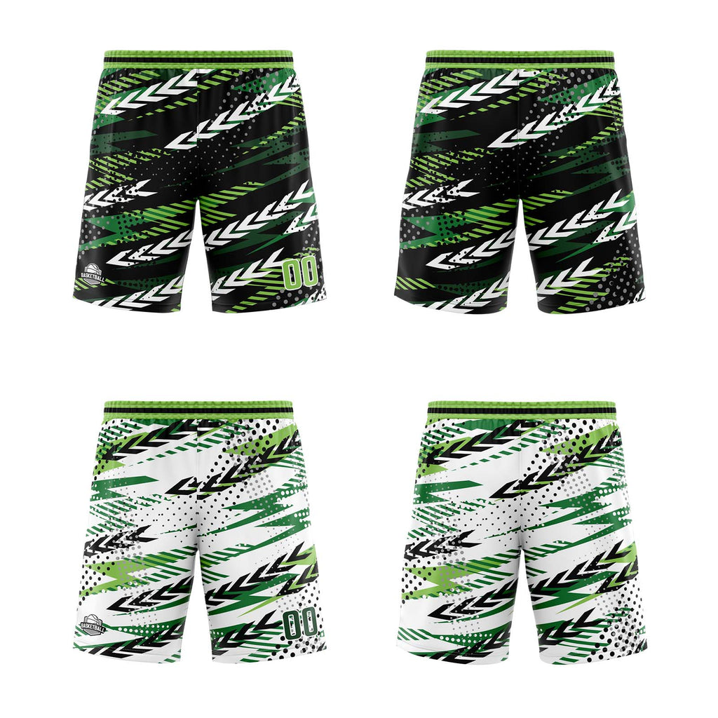 Custom Black Dark Green Reversible Basketball Suit for Adults and Kids Personalized Jersey enthsush