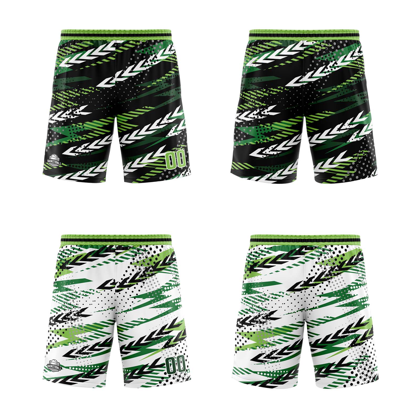 Custom Black Dark Green Reversible Basketball Suit for Adults and Kids Personalized Jersey enthsush