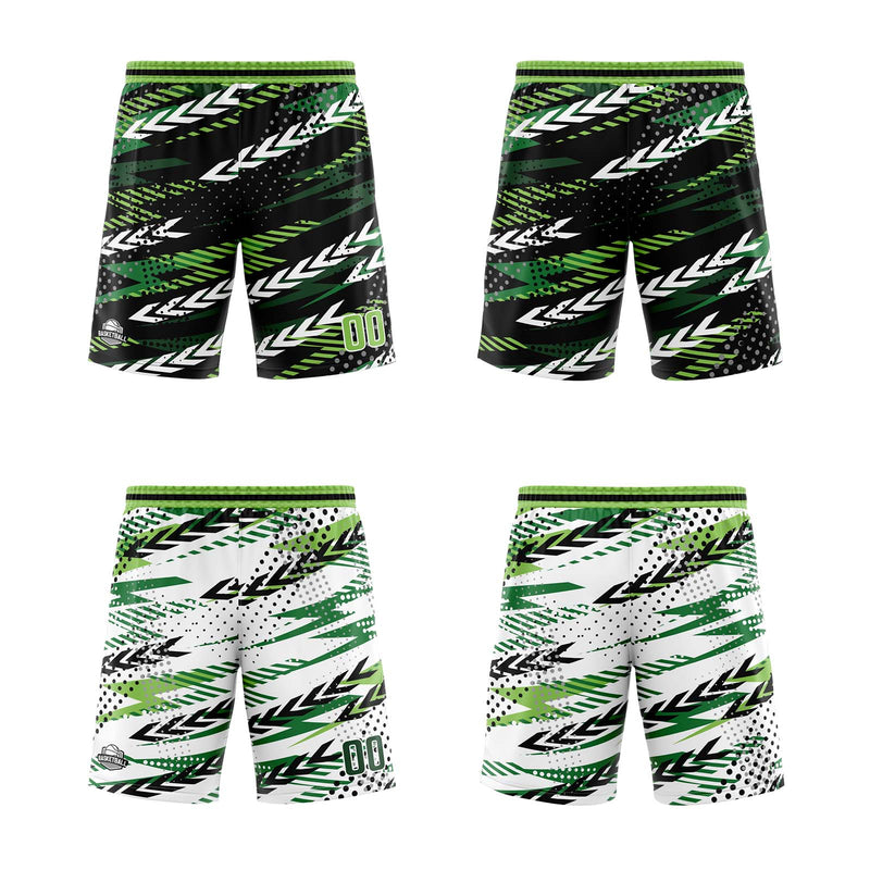 Custom Black Dark Green Reversible Basketball Suit for Adults and Kids Personalized Jersey