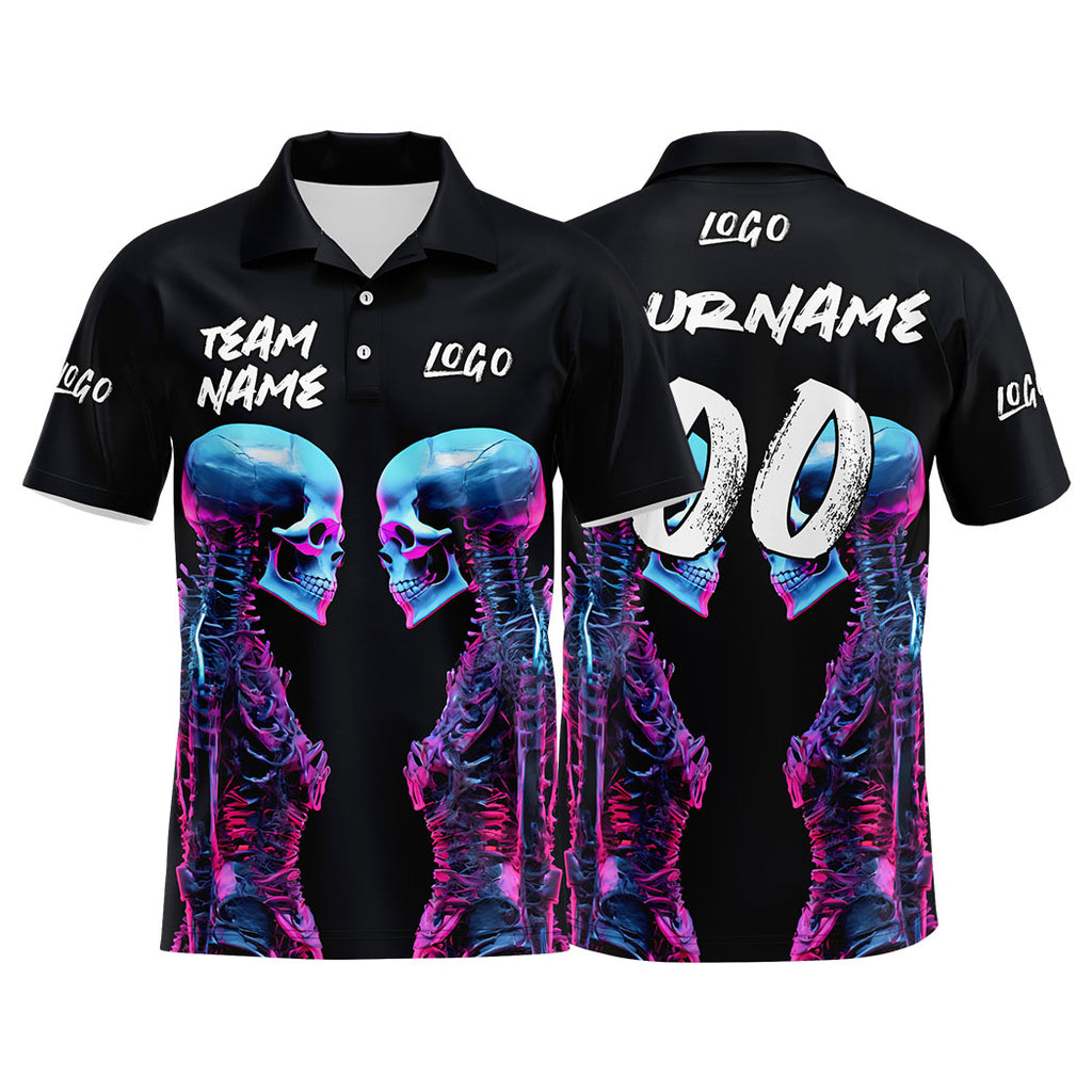 Custom Football Polo Shirts  Add Your Unique Logo/Name/Number Black&Pink enthsush