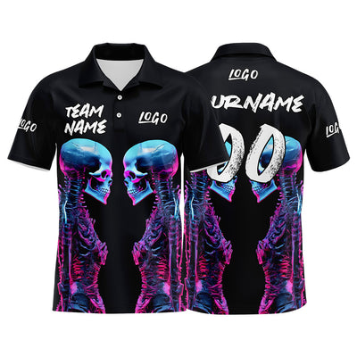 Custom Football Polo Shirts  Add Your Unique Logo/Name/Number Black&Pink enthsush