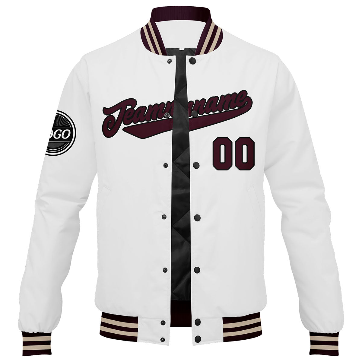 Custom Varsity Jacket Letterman jacket for Men, Women and Youth Marroon White enthsush